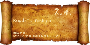 Kupás Andrea névjegykártya