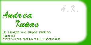 andrea kupas business card