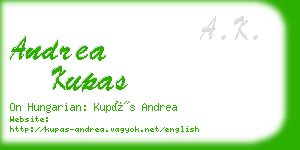 andrea kupas business card